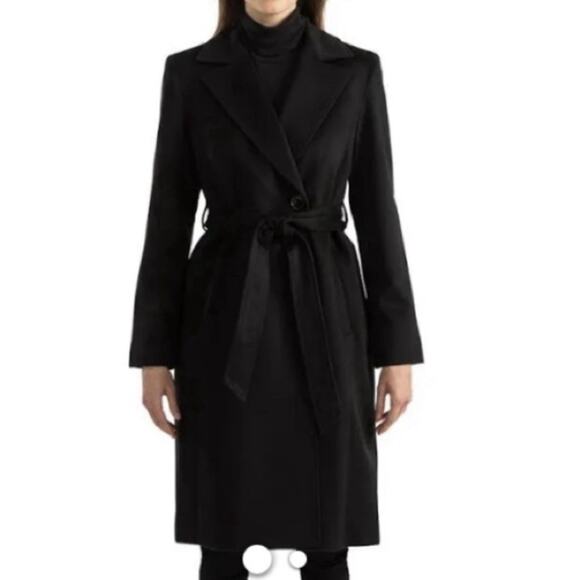 THE ROW Cashmere Belted Wrap Coat Black Sz 0 Quiet Luxury Designer USA - Picture 1 of 16